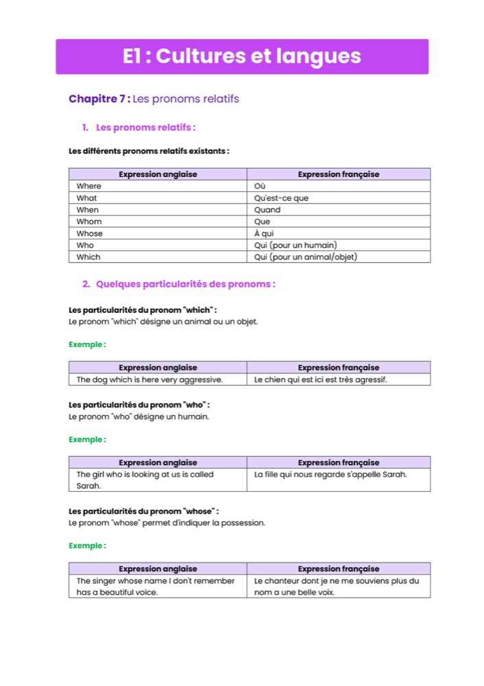 Example Fiche de Révision BTS BioRP